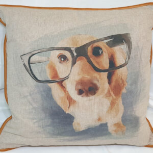 Novelty Dachshund Picture Panel Scatter Cushion