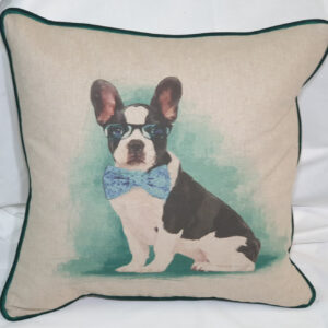 Novelty French Bulldog Picture Panel Scatter Cushion